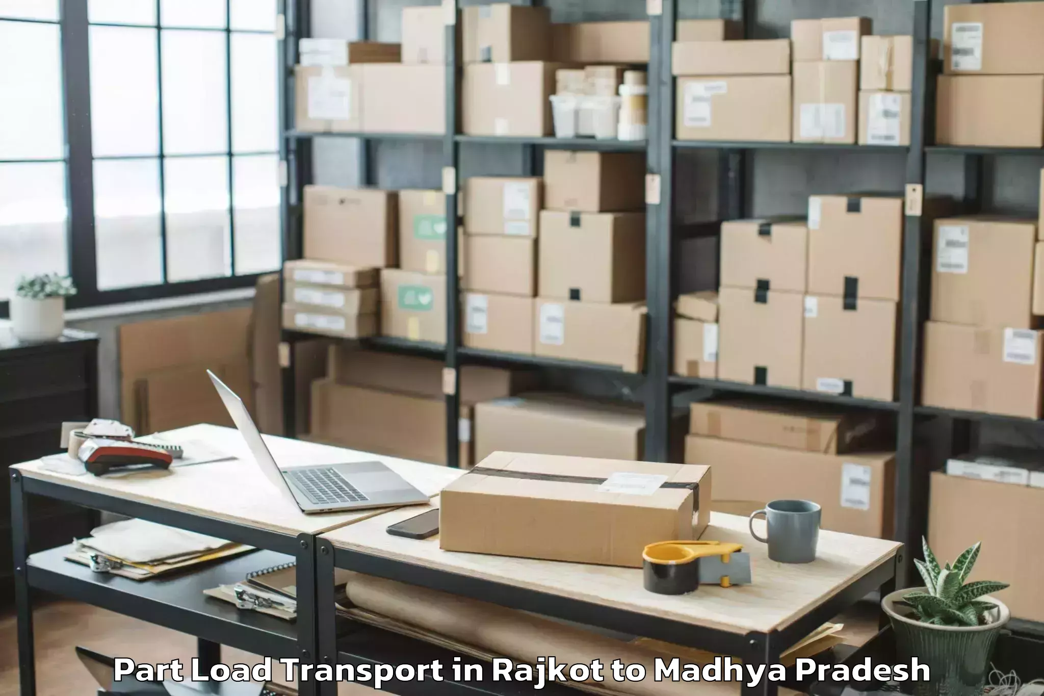 Quality Rajkot to Basoda Part Load Transport